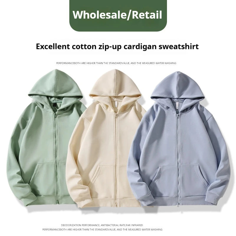 Men's Hooded Zipper Versatile Sweatshirt for Autumn and Winter