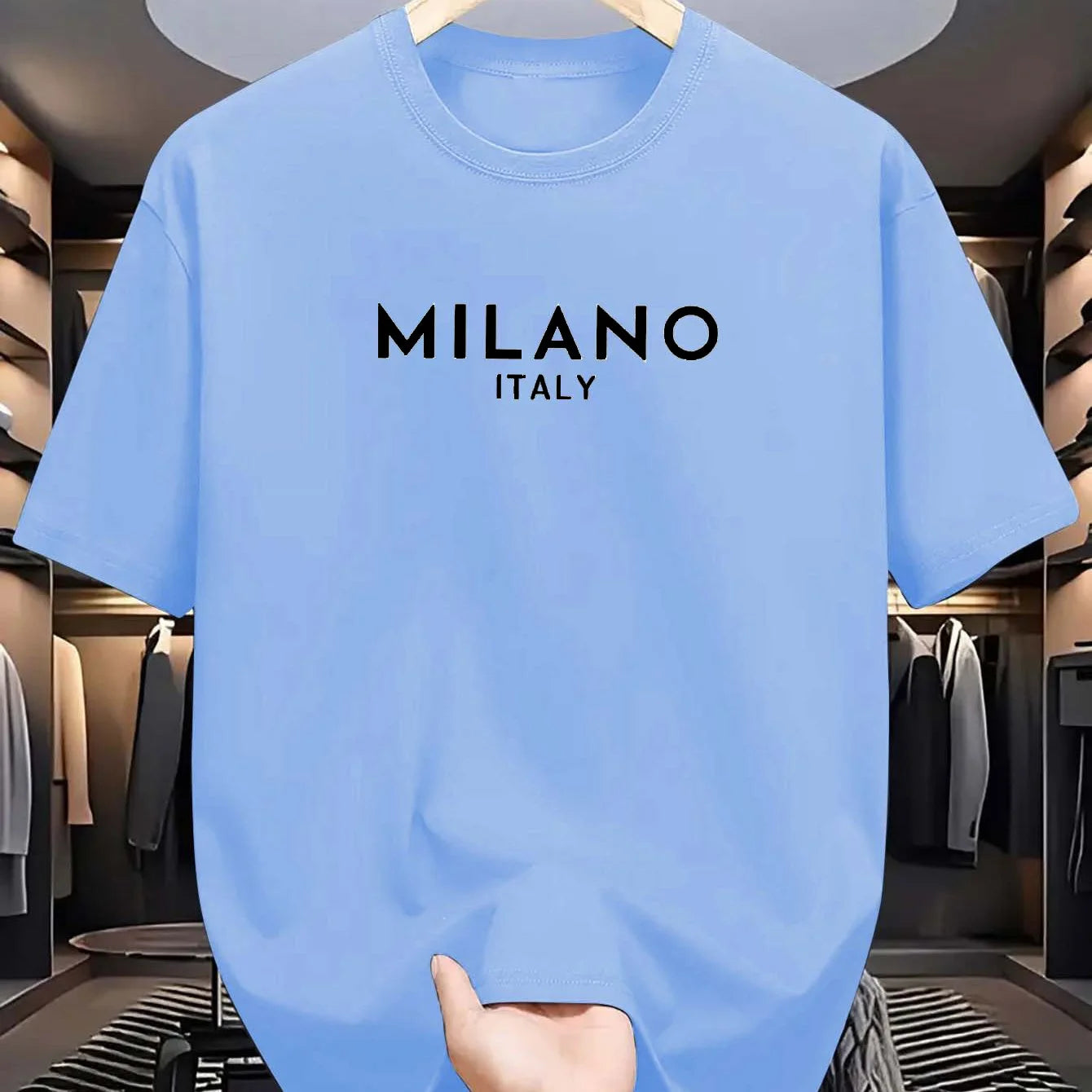 MILANO ITALY letter printed short sleeved T-shirt