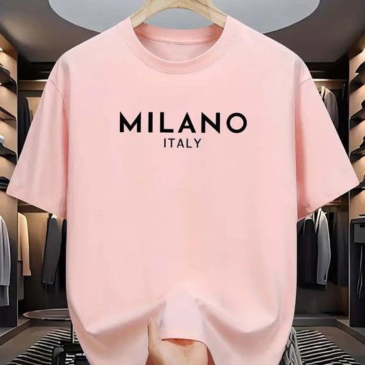 MILANO ITALY letter printed short sleeved T-shirt