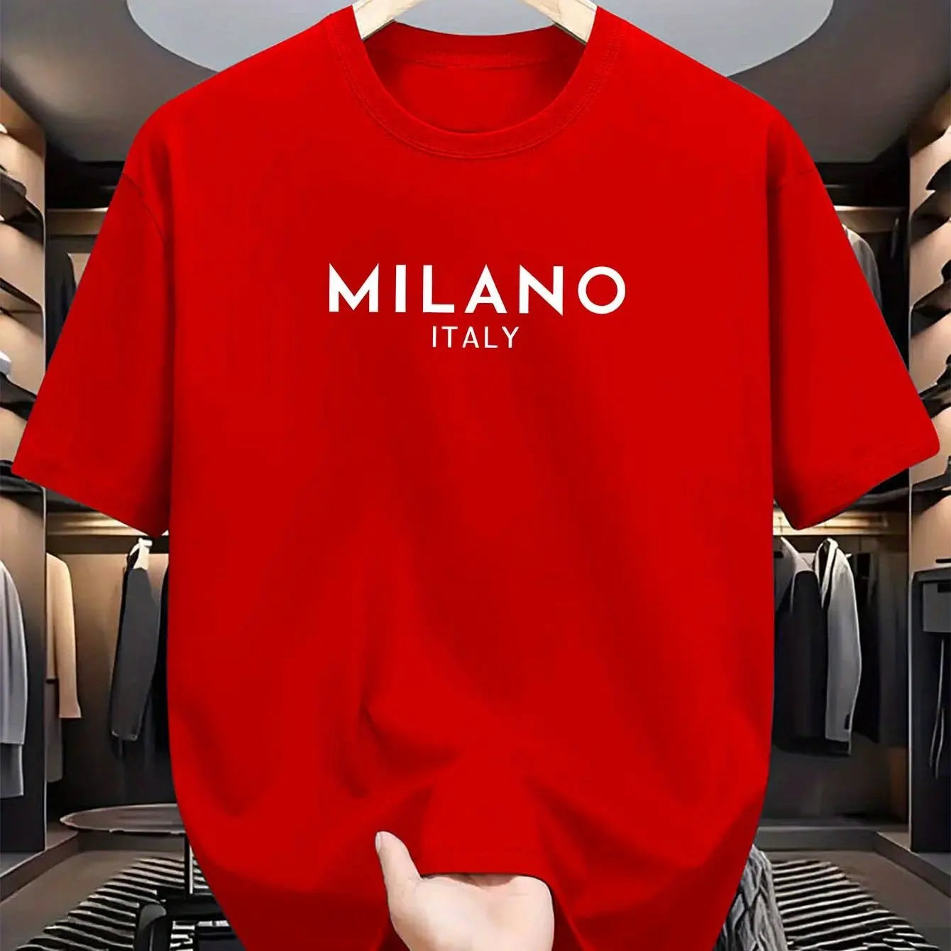 MILANO ITALY letter printed short sleeved T-shirt